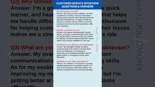 Customer Service Interview Questions and Answers [upl. by Ahseele]