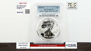 2011 Silver Eagle  Reverse Proof  PCGS 70 [upl. by Ellertal]