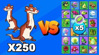 250 COMADREJAS vs TODAS LAS PLANTAS X5 con nutriente  Plants vs Zombies 2 [upl. by Yecaw460]