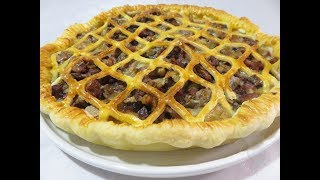 Recette de tourte à la saucisse de Morteau et au Morbier [upl. by Novahc]