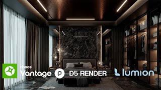 Interior ArchViz  D5 Render vs Lumion vs Chaos Vantage [upl. by Rheinlander]