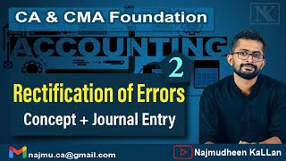 10 Rectification of Errors Part 2  CA CMA Foundation Accounts in Malayalam [upl. by Neleag]