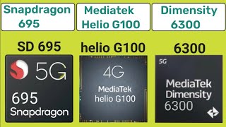 Snapdragon 695 vs Mediatek Helio G100 vs Dimensity 6300  Antutu Score [upl. by Eniawtna460]