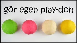 DIY playdoh lera på svenska  gör egen deg för barn [upl. by Salaidh981]