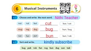 Class 2 mottu term 2 unit 6 Musical instruments EE English work book ans key pg no 5968 2nd std [upl. by Melony804]