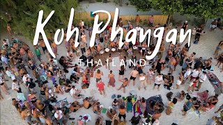 Zen Beach on Koh Phangan island Friday party Drone video with live sound  Thailand 2024 [upl. by Acquah]