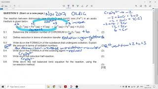 Grade 11 Physical Sciences Chemistry November 2017 Question 9 Redox [upl. by Haroldson]