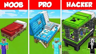 GIANT INSIDE BED BASE HOUSE BUILD CHALLENGE  NOOB vs PRO vs HACKER  Minecraft Battle Animation [upl. by Corty]