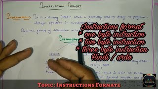 Instructions format  microprocessor  in Hindi  by Informationduniya [upl. by Nilknarf682]