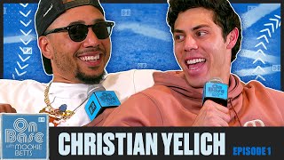 Christian Yelich Talks Pete Davidson Barry Bonds Story and More  On Base with Mookie Betts Ep 1 [upl. by Ordnael]