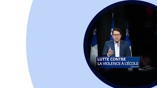 30 M pour lutter contre les violences à l’école  entrevue avec Bernard Drainville [upl. by Meter]