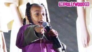 North West Performs Live For The First Time With Kanye West amp Kim Kardashian At Paris Fashion Week [upl. by Macey295]