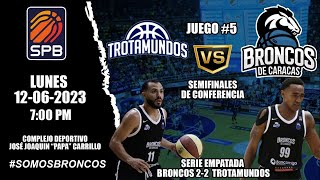 TROTAMUNDOS VS BRONCOS  JUEGO 5  4TOS DE FINAL  SPB 2023 120623 [upl. by Rozek]