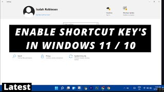 How to enable shortcut key in windows 11  10 [upl. by Ennovart992]