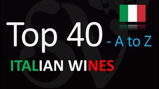 Top 40 Famous Italian Wine  How To Pronounce What They Mean [upl. by Elbag]