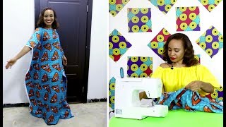 How to Sew the Perfect Kaftan Dress in minutes DETAILED STEPS [upl. by Ardnasirk403]