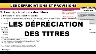 Dépréciation des titres  Partie 1 [upl. by Niuqaoj94]