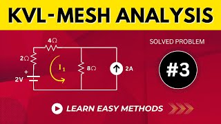 KIRCHHOFFS VOLTAGE LAW  MESH ANALYSIS SOLVED PROBLEMS 3 IN ELECTRICAL ENGINEERING TIKLESACADEMY [upl. by Wyatan553]