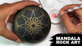 Advanced Mandala Art Dot Painting Rocks Tutorial Painted Stones How To Drawing Satisfying Video [upl. by Rehpinej]