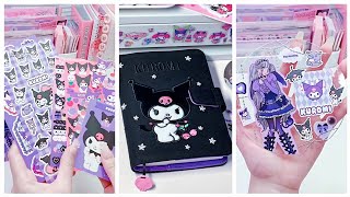 Kuromi Stationery journaling 💜 stationery haul cindyasmr [upl. by Imorej235]