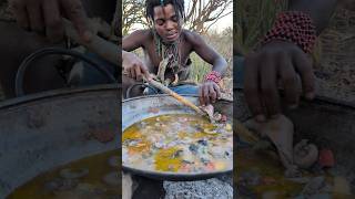 This is incredible delicious food Hadza cooks for Survival in forest So delicious and Natural food [upl. by Ahsekram]