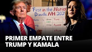 ELECCIONES en EEUU PRIMER EMPATE entre HARRIS y TRUMP en DIXVILLE NOTCH  El Comercio [upl. by Briano]