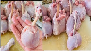 How To Make Chicken Lollipop From DrumstickChicken Drumstick Leg Piece into Lollipop chicken pops [upl. by Toomin]