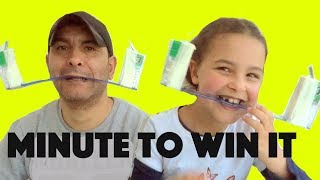 Kids Minute to Win It or Win It in a Minute Games Challenge KIDS VS PARENTS games with Sunshine [upl. by Sik345]