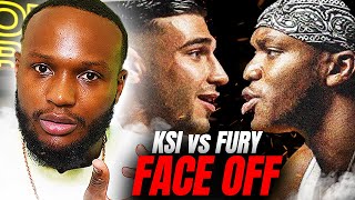 Viddal Riley Reacts KSI vs Tommy Fury Face Off [upl. by Thorlay]