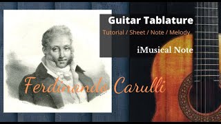 Guitar TAB  Ferdinando Carulli  Opus 241 No 10 Rondo  Tutorial Sheet Lesson iMn [upl. by Mckee481]