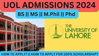 Admission open at UOL The University of Lahore Admissions 2024Lahore amp Sargodha campusBsMphil [upl. by Schnell]