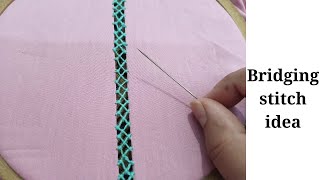 How to sew decorative stitches bridging or fagoted seam hand embroidery randa stitch [upl. by Aenej]