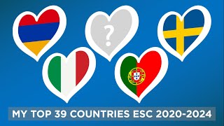 MY TOP 39 COUNTRIES IN EUROVISION 20202024 [upl. by Wendall]