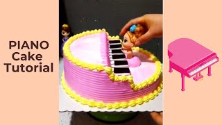 Piano Theme Cake Decoration  Piano Cake Tutorial [upl. by Ardy]