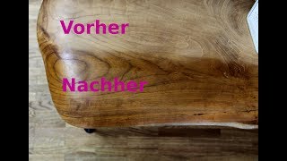 Holztisch mit Hausmittel zum glänzen bringen [upl. by Annerol]