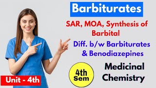 SAR of Barbiturates। Synthesis MOAUses of barbital।Difference Between Barbiturates amp benodiazepine [upl. by Pearlstein]