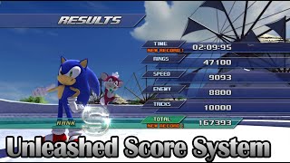 Sonic Unleashed Score System in Sonic Generations All Unleashed Project Stages [upl. by Blodget381]