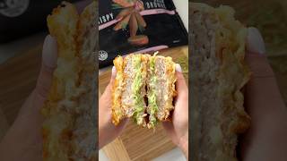 WAFFLE HASH BROWN MCCHICKEN🔥 food cooking recipe [upl. by Wilscam]