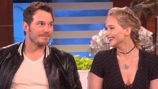 Jennifer Lawrences Cher Impression amp Chris Pratt Reveals quotMoob Sweatquot On Ellen [upl. by Neraj308]