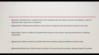 Salesforce developer interview questions part 13 What are annotations in Apex istest future [upl. by Aisyram]
