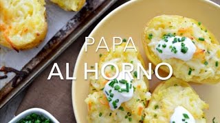 PAPA AL HORNO RELLENA twice baked potatoes  Recetas fáciles Pizca de Sabor [upl. by Esilana]