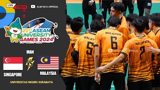 🔴 Man’s volleyball  SINGAPORE VS MALAYSIA  21’’ST ASEAN UNIVERSITY GAMES 2024 [upl. by Notgnirra]