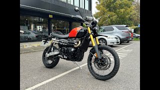 TRIUMPH SCRAMBLER 1200 XE 2023 SLASH CUT EXHAUST [upl. by Beth311]