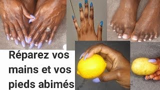 GOMMAGE MASQUE ET CRÈME POUR ÉCLAIRCIR ET HYDRATER VOS PIEDS ET MAINS [upl. by Ayenat63]