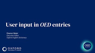 User input in OED entries [upl. by Accebor]