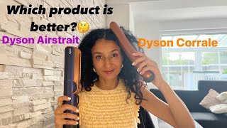 Dyson Airstrait vs Dyson Corrale on FRIZZY CURLY HAIR  Which one is better 🤔 Honest Review [upl. by Thorny]