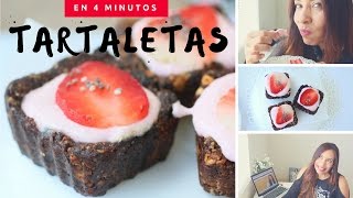 TARTALETAS DE FRESA Y YOGUR  MERIENDA SALUDABLES EN 4 MINUTOS Recetas Lily [upl. by Audley]