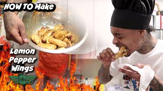 HOW TO MAKE Easy Lemon Pepper Chicken Wings Recipe BETTER Than Wingstop [upl. by Enohsal]