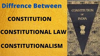 Difference Between Constitution Constitutional Law and Constitutionalism [upl. by Nellaf]