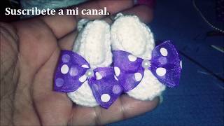 Recuerdos para baby shower tejidos en crochet paso a paso Zapatitos [upl. by Afra]